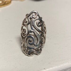 Elegant Sterling Silver Swirl Ring Sz 5
